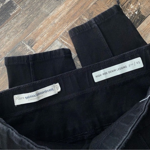 Anthro Pilcro Ankle Zipper High Rise Black Denim Leggings - Picture 8 of 10